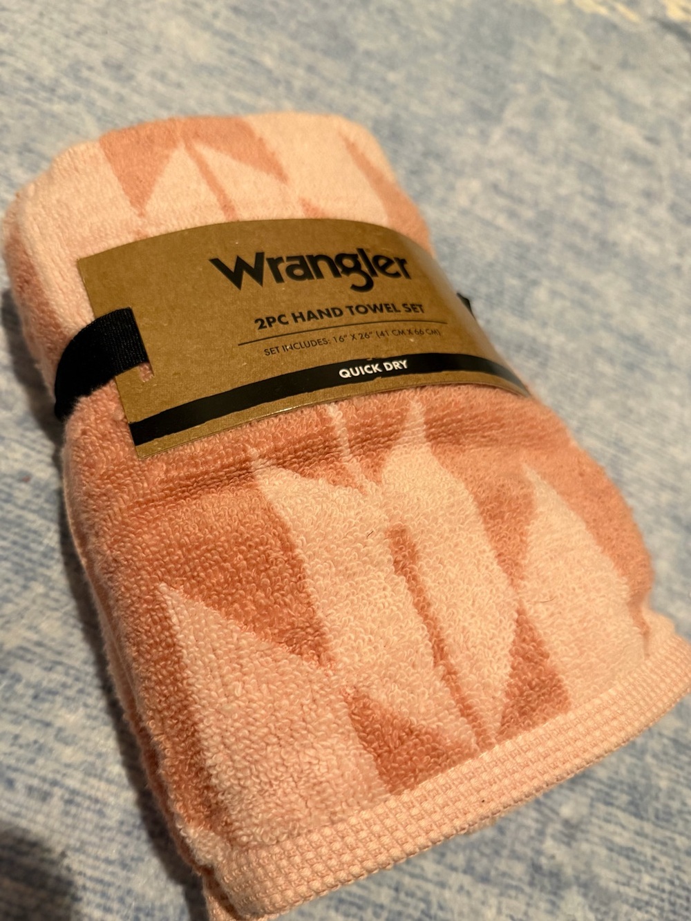 Wrangler Quick-Dry Pink Aztec Hand Towel - 2pc